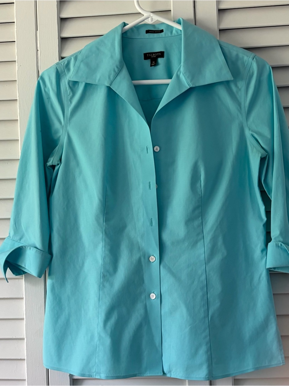 Talbots Women's Turquoise Button-Front Shirt